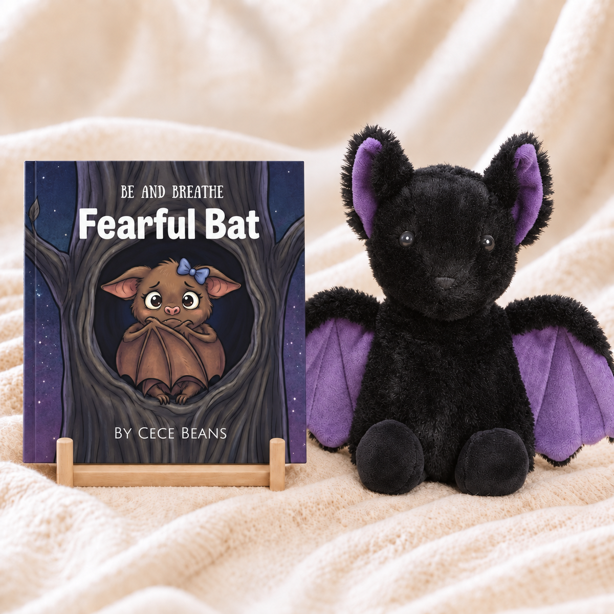 Fearful Bat Book and Warmie Bat Bundle