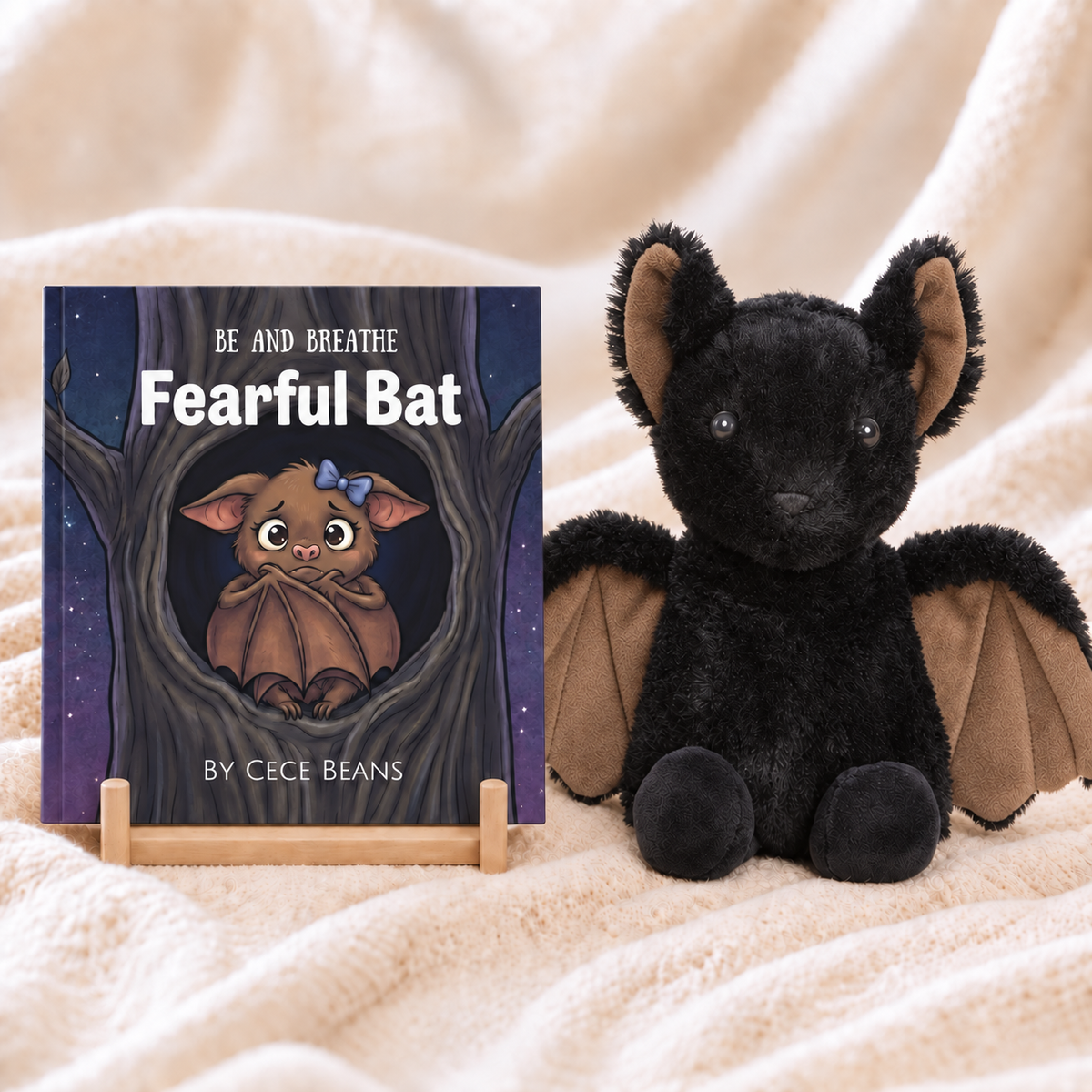 Fearful Bat Book and Warmie Bat Bundle