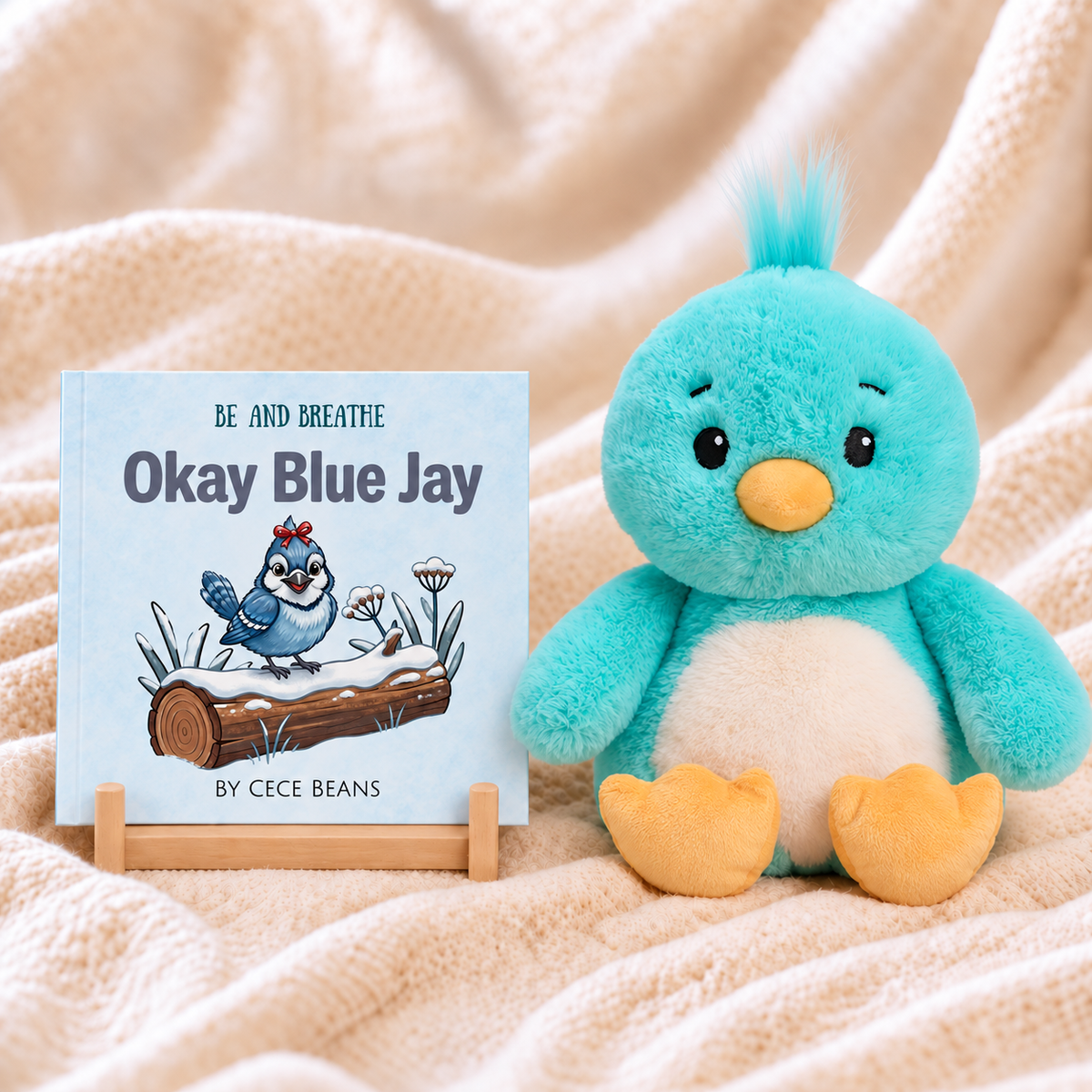 Okay Blue Jay Book and Blue Bird Warmie Bundle