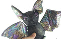 Black iridescent bat plush with shimmering wings