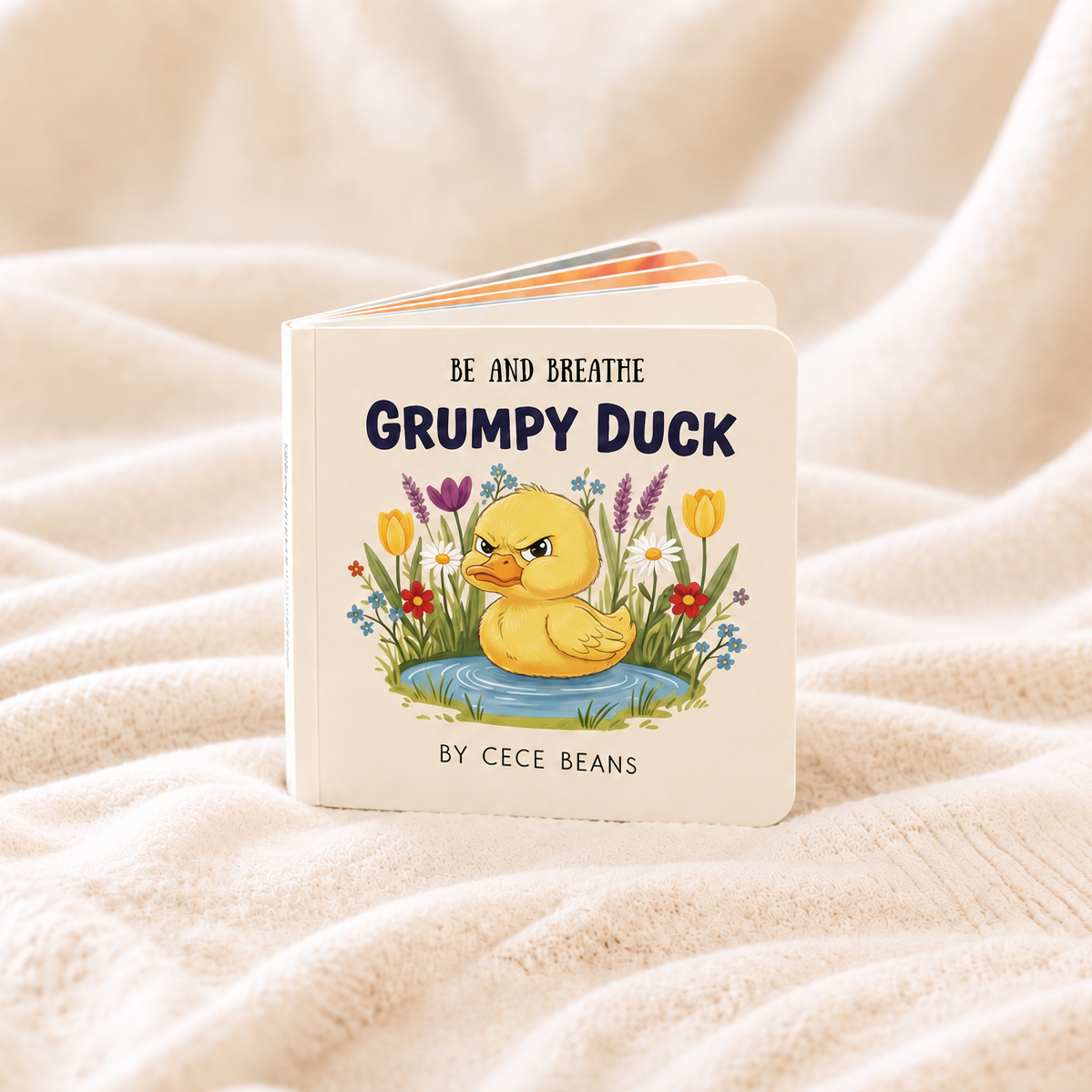 Grumpy Duck board book, 6 x 6 inches